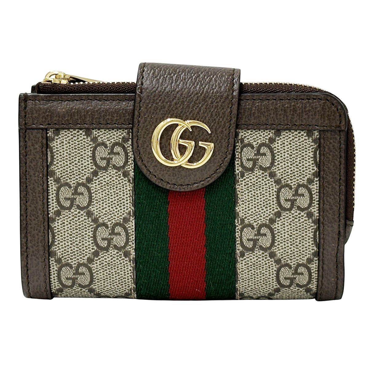 グッチ GUCCI 財布 レディース ブランド オフィディア 二つ折り財布 PVC ブラウン 725662 シェリーライン GGスプリーム GGマーモント GGロゴ