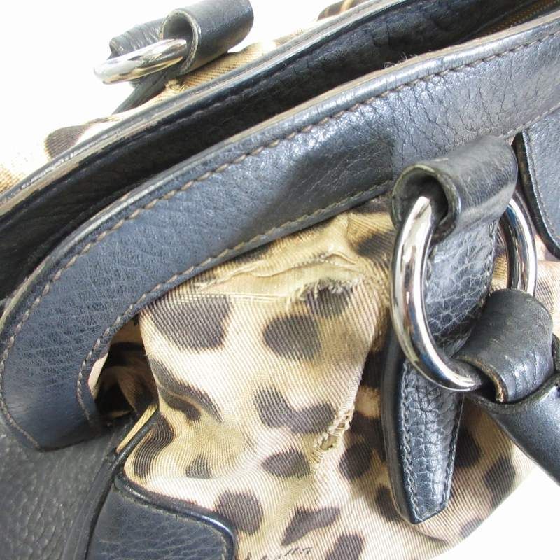 【良品】ドルチェ&ガッバーナ　レザー ショルダーバッグ　ロゴ金具　Y2K　00s ドルチェ&ガッバーナ ドルガバ DOLCE&GABBANA レオパード柄
