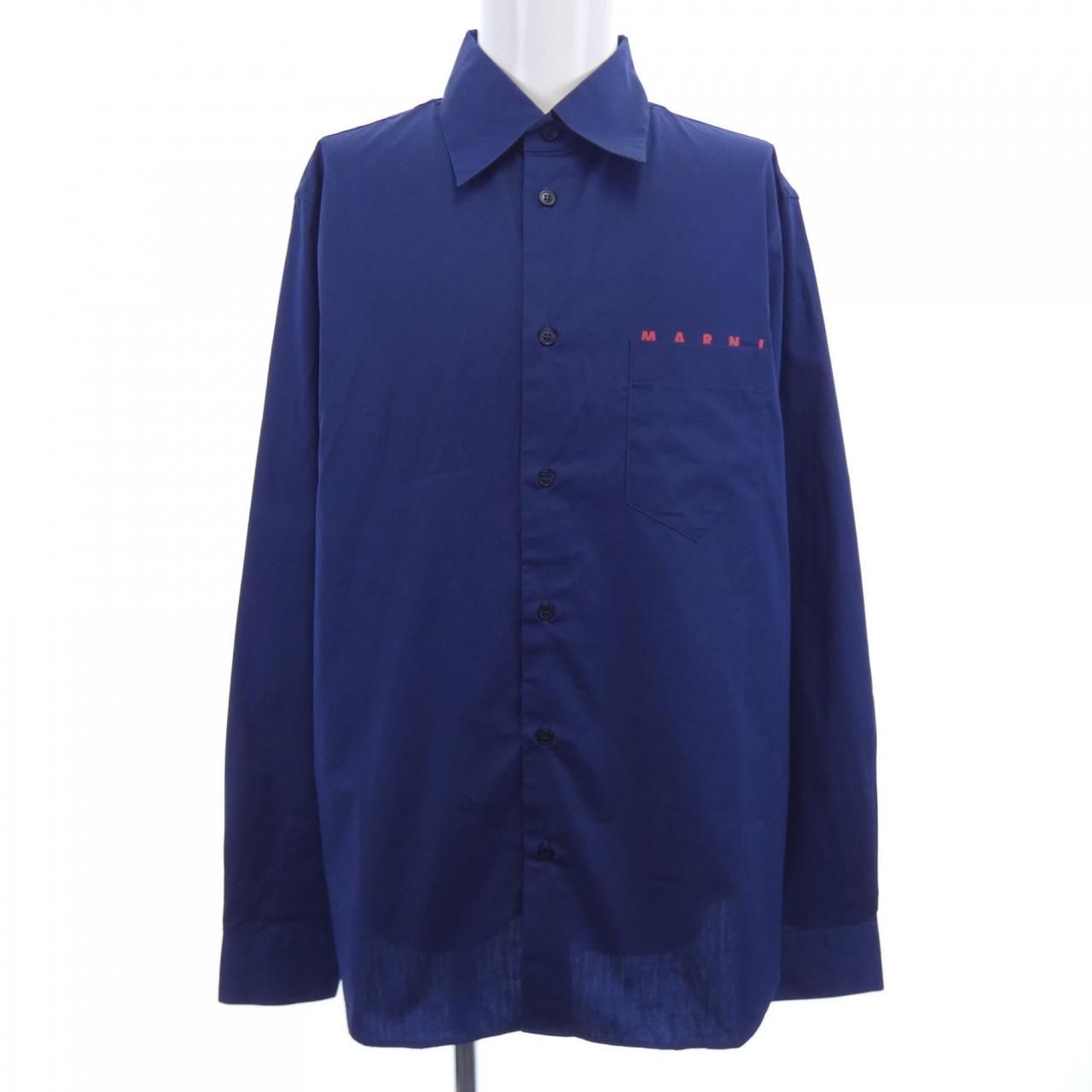 ディープブルー マルニ MARNI シャツ トロピカルウール製シャツ 