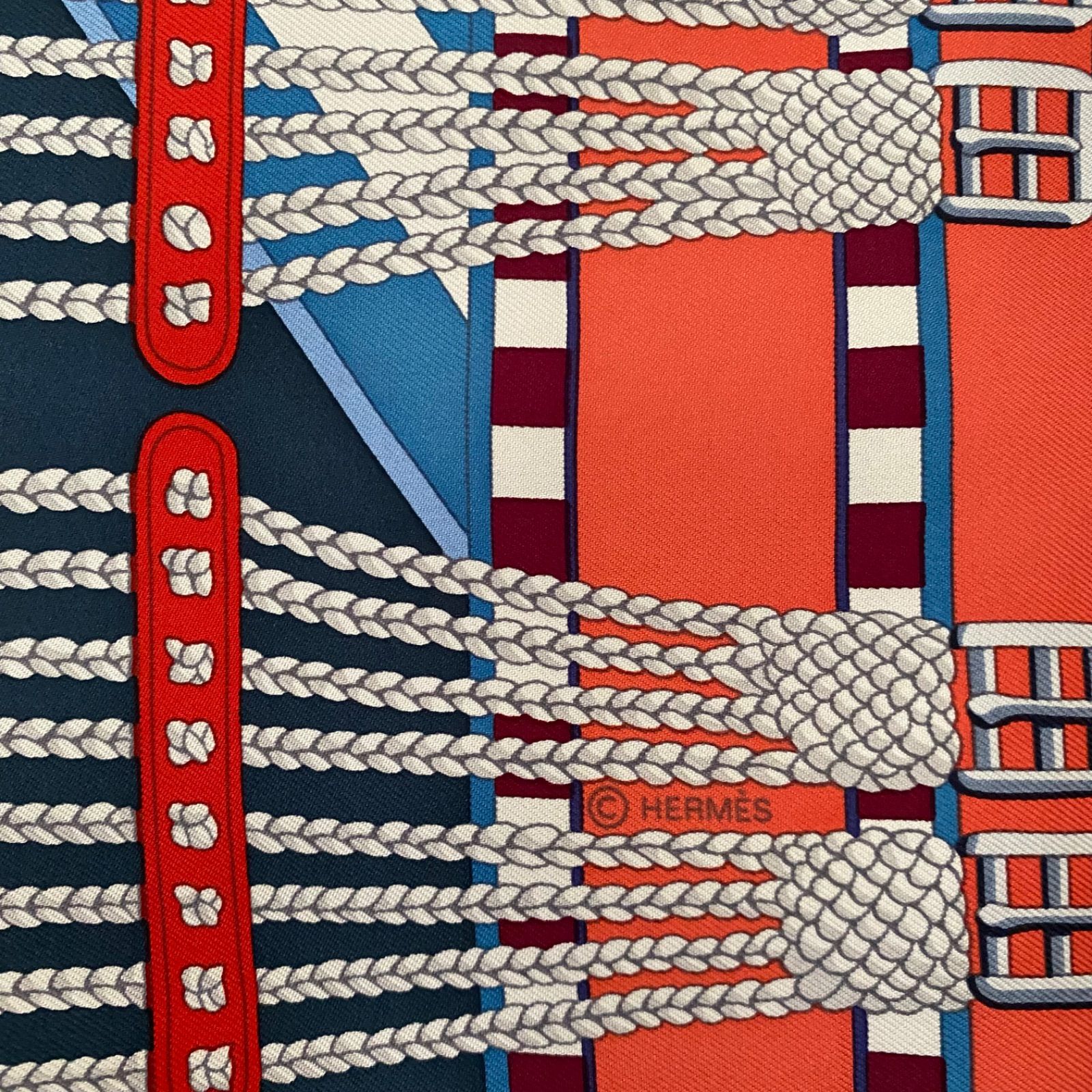 値下げ！【新品同様】HERMES エルメス カレ90 スカーフ SANGLES EN