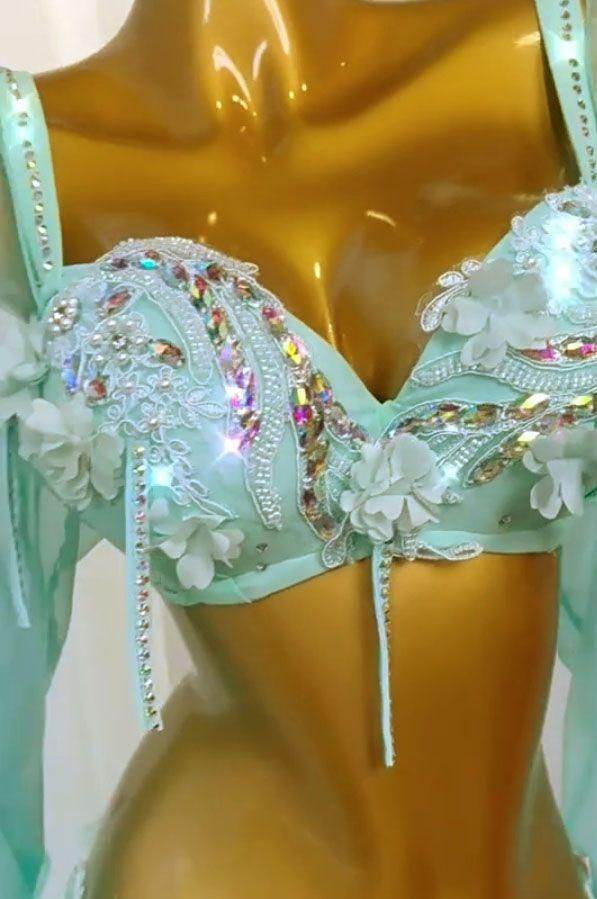 よう ベリーダンス オリエンタル衣装 袖あり ブラ スカート オーダーメイド さっぱりした