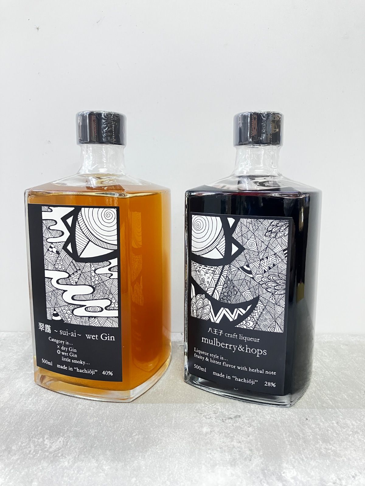 八王子craft liqueurセット 翠靄~sui-ai~ wet Gin & mulberry&hops  各500ml 1本 のセット販売
