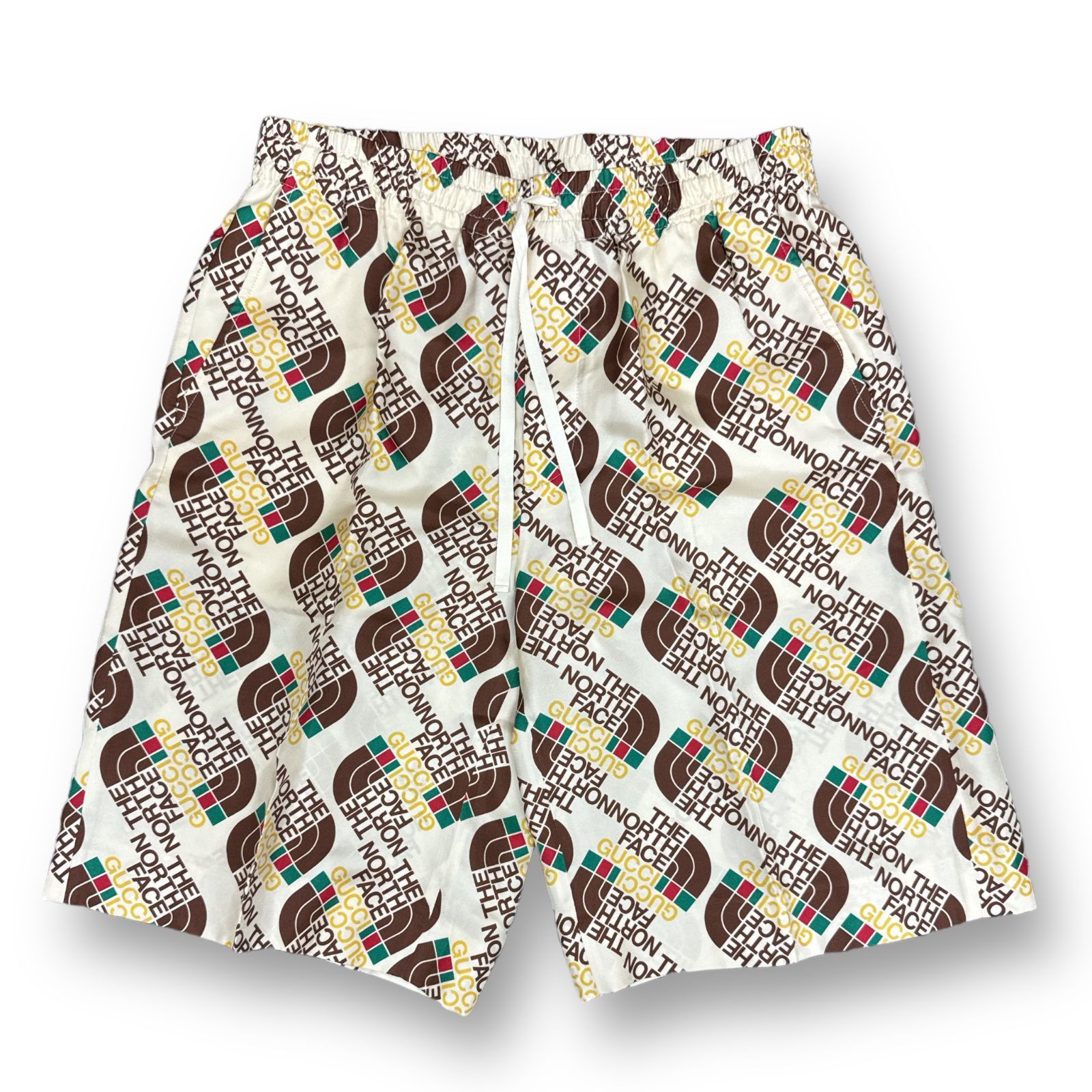 国内正規 GUCCI×THE NORTH FACE 21SS ロゴ総柄シルクショーツ ハーフ