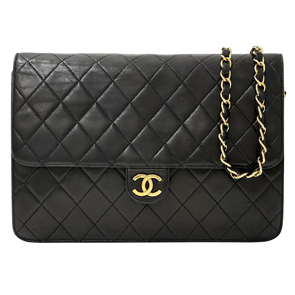 シャネル CHANEL バッグ マトラッセ レディース ブランド ショルダーバッグ ラムスキン チェーンショルダー ブラック ゴールド金具 ココマーク ヴィンテージ