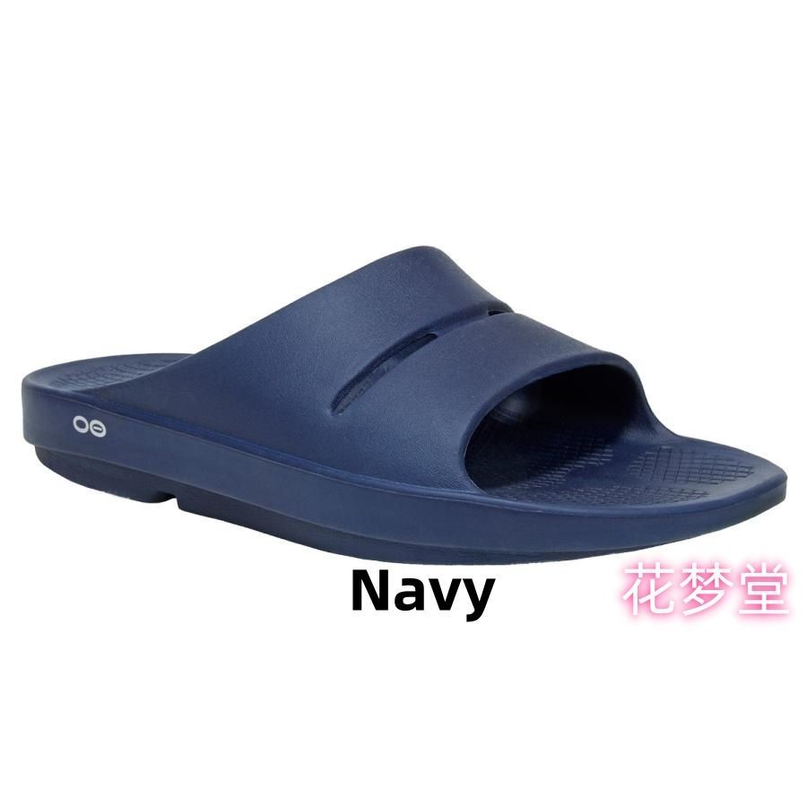 Navy OOFOS ウーフォス OOahh ウーアー リカバリーサンダル スリッパ クッション ストラップサンダル ブランド