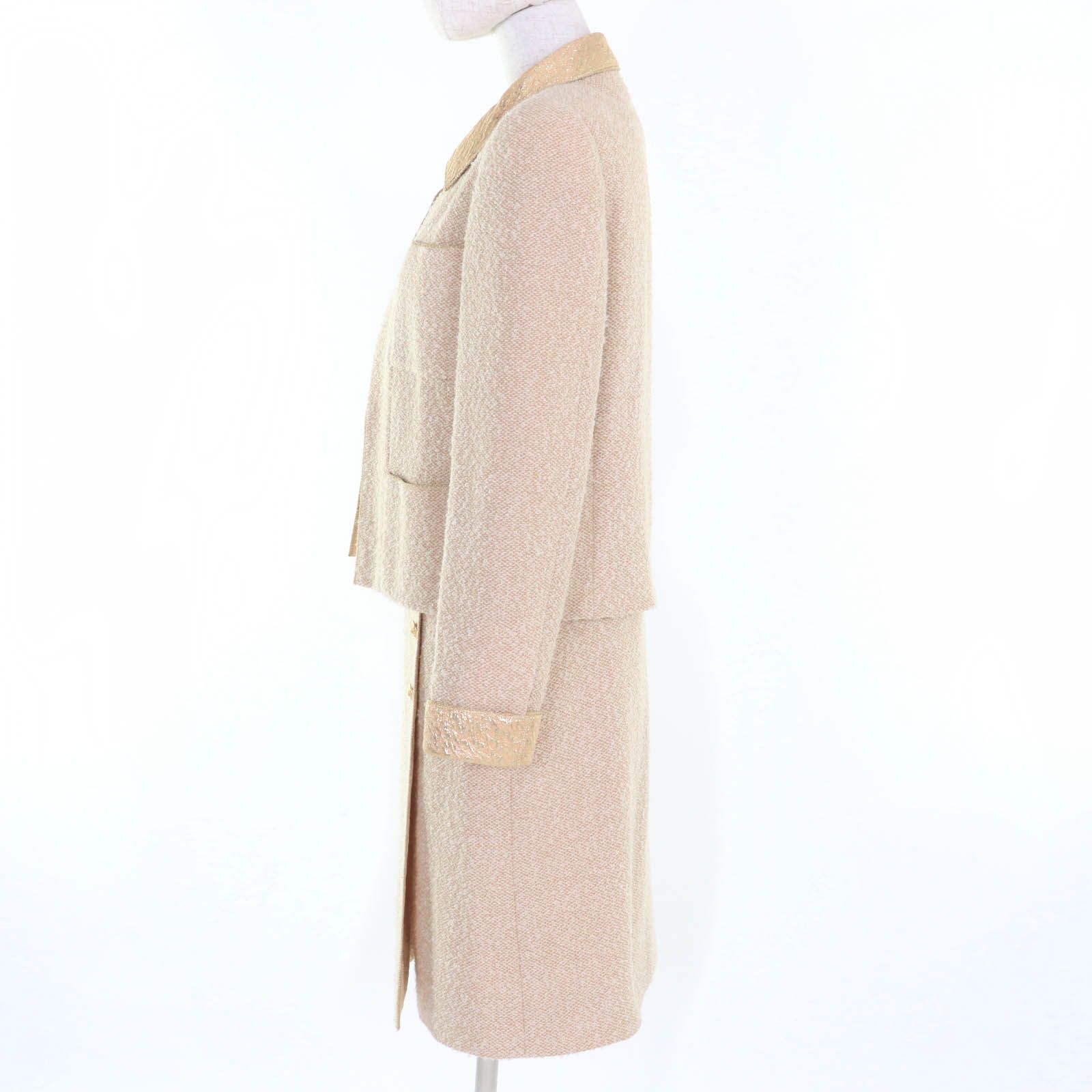 CHANEL BOUTIQUE シャネルブティック ヴィンテージ 96A P08514W02324 ココマークボタン付き セットアップ 3P スーツ イエロー 36 フランス製 レディース