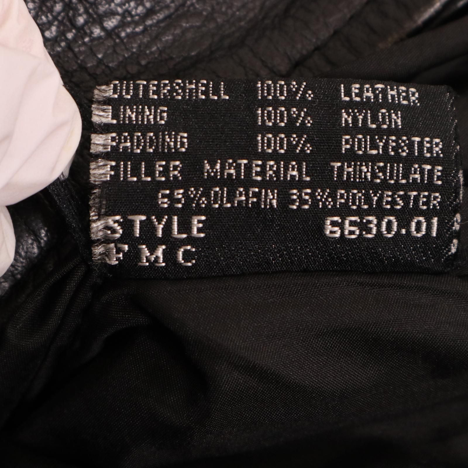 90年代 WILSONS レザーダブルライダースジャケット 中綿入り ブラック  