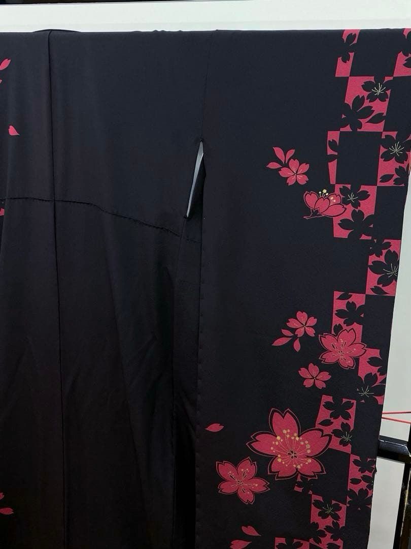 振袖 豪華 金彩 紋意匠 桜 市松模様 身丈164cm パールトーン加工済