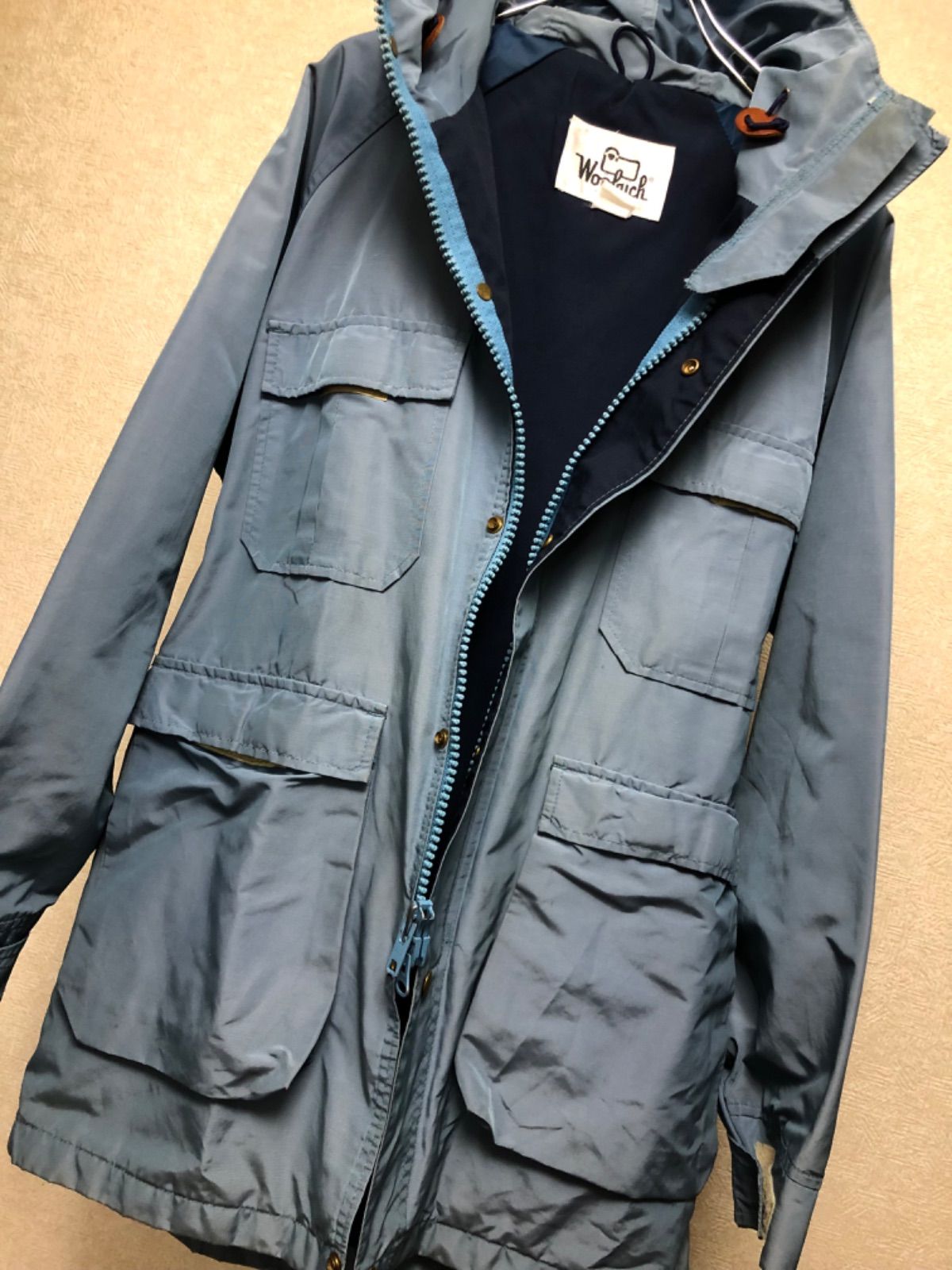 70年代タグU.S.A.製Woolrich希少カラーレイクブルーマウンテン