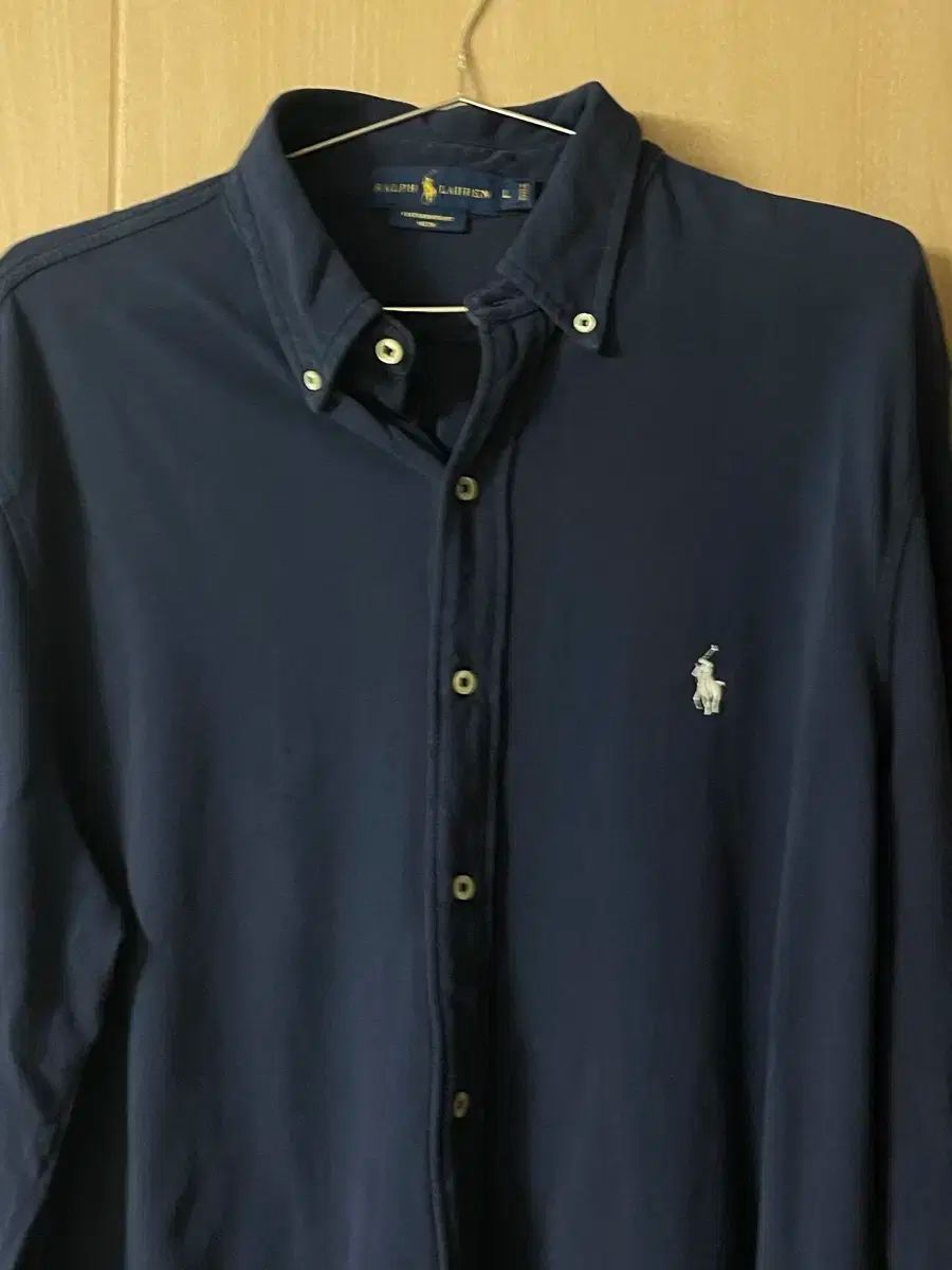 ポロ Ralph Lauren ラルフローレン リネン シャツ ネイビー L