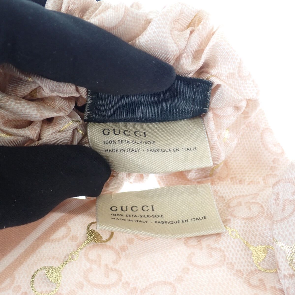 GUCCI シルクシュシュ2個セット ヘアアクセサリー GG シルク シュシュ セットベージュ＆エボニー | GUCCI公式
