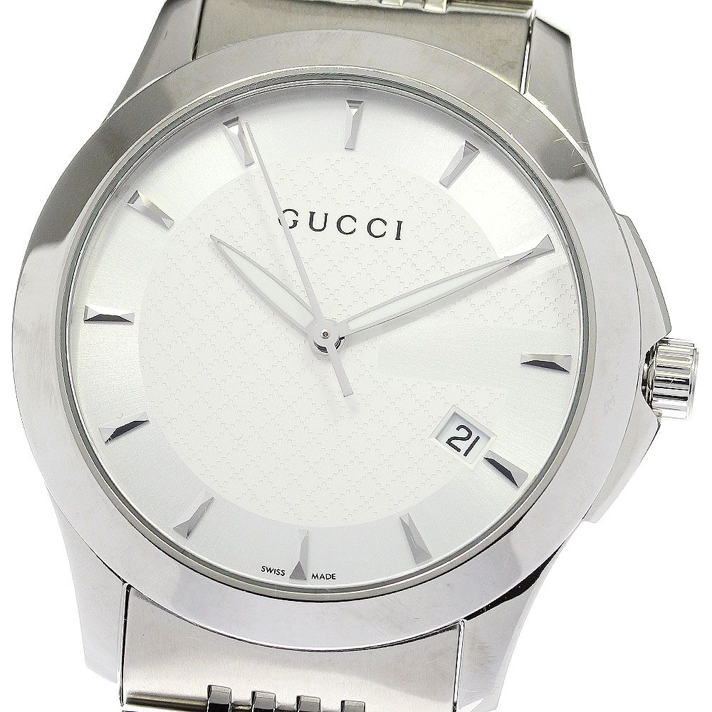 グッチ GUCCI 126.4/YA126401 Gタイムレス クォーツ メンズ良品箱・保証書付き_778695