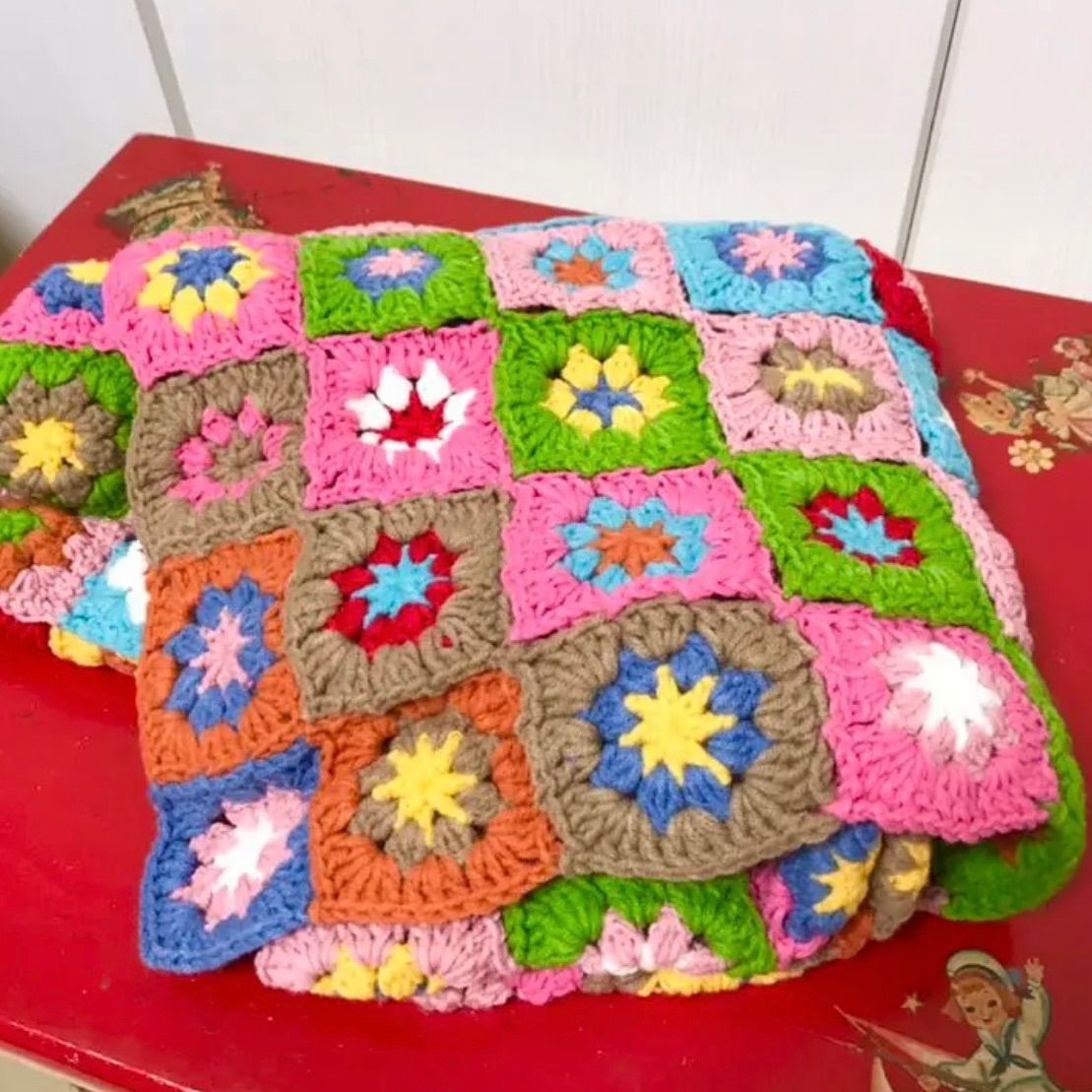 パッチワークニットラグ