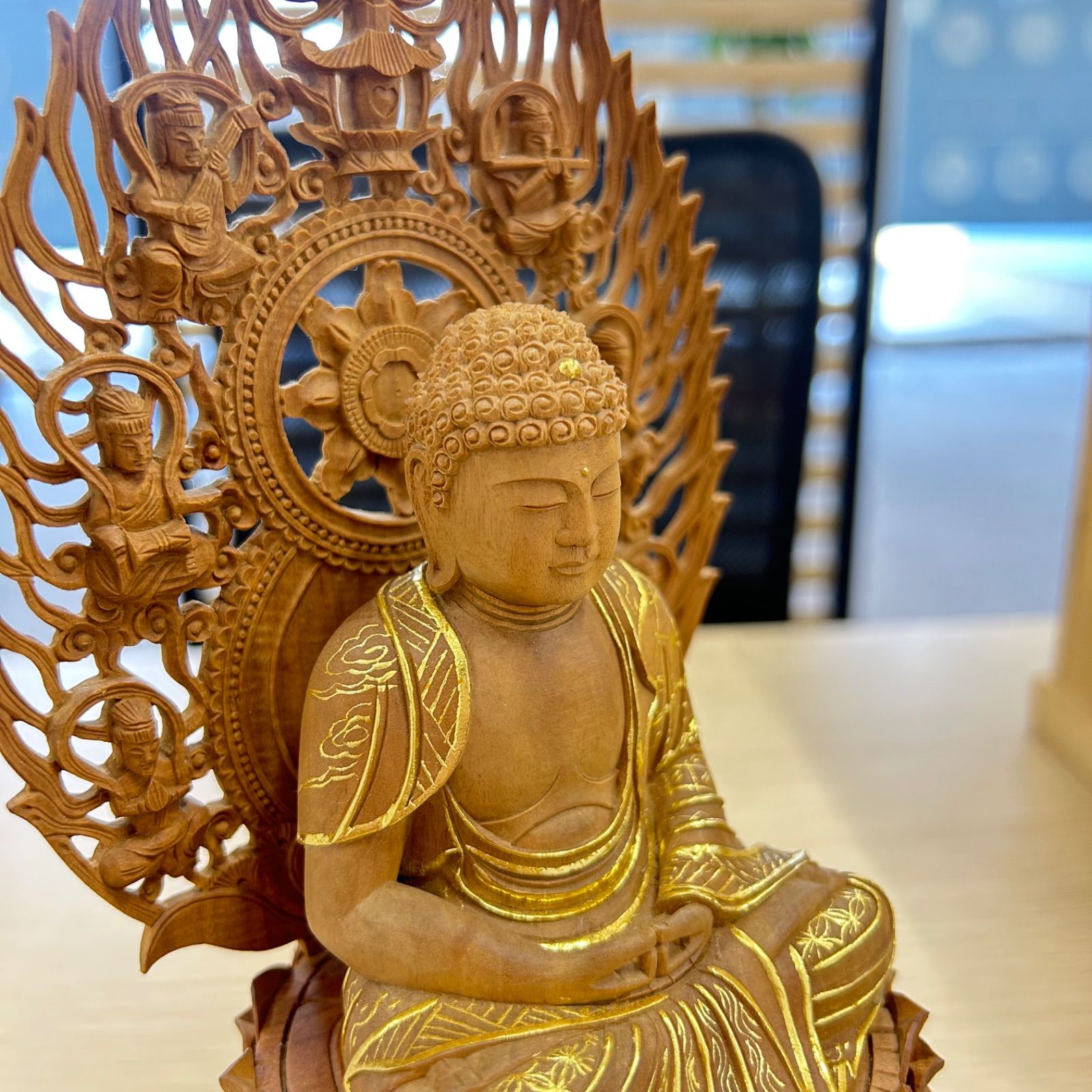 釈迦如来 有馬頼底(相國大龍)書付 臨済宗 白檀木彫仏像 仏教美術