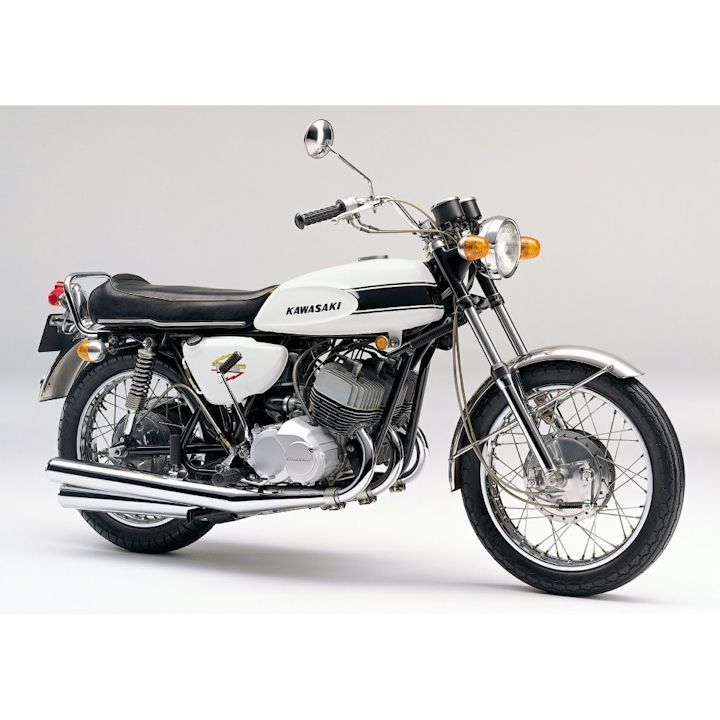 しゃん カワサキ 壁紙ポスター 絵画風 (はがせるシール式) 500SS 500-SS H1