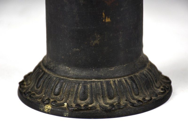 古仏教美術 青銅経筒 梵字 室町頃 26.5cm