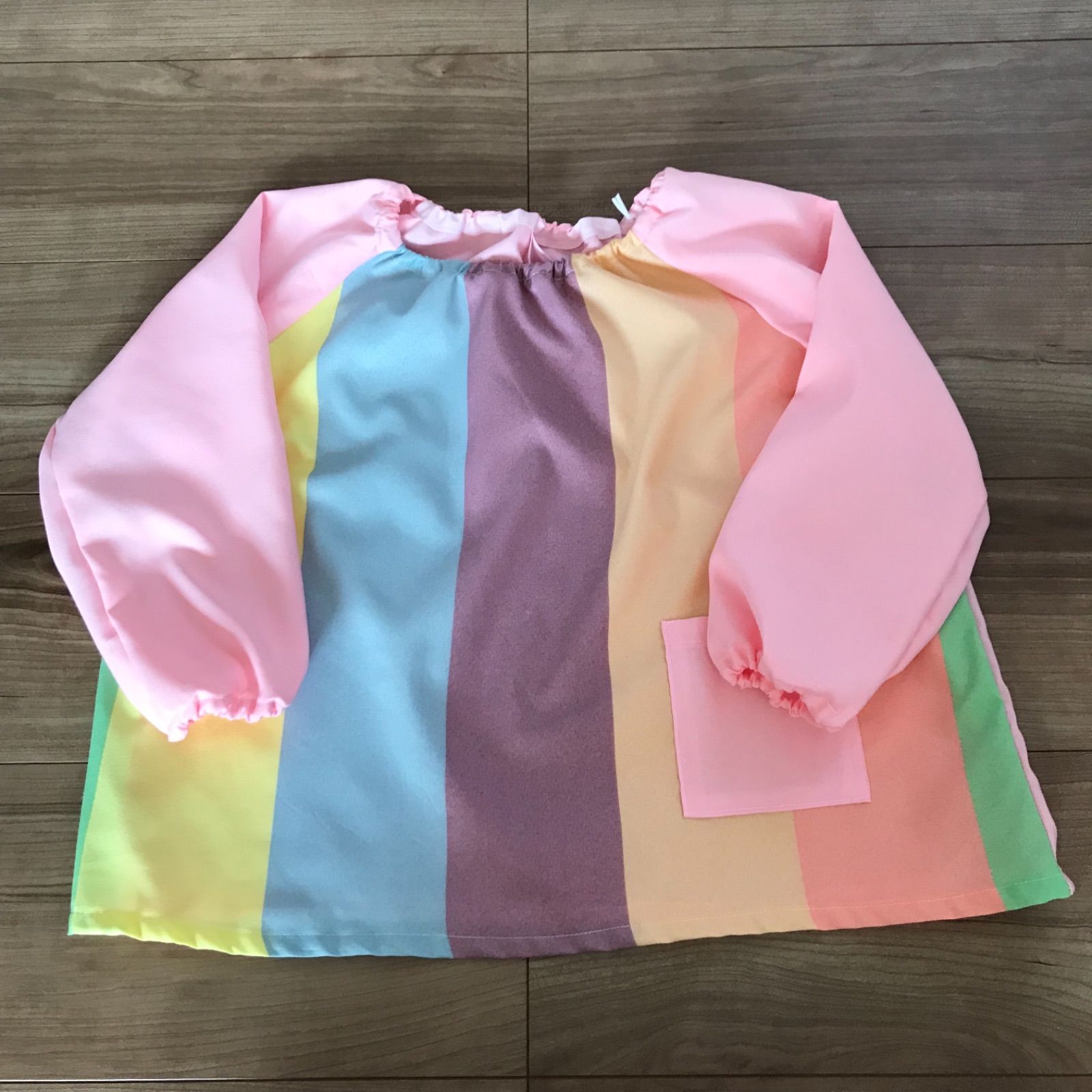 レインボー スモック 虹 レインボー スモック ハンドメイド レインボー スモック 虹色