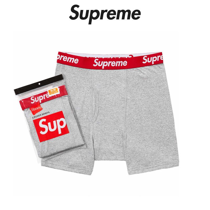 シュプリーム 2枚パック ボクサーパンツ Supreme Hanes Boxer Briefs (2 Pack) ヘインズ グレー 下着 ロゴ メンズ  正規品 [衣類] ユ00582 - メルカリ