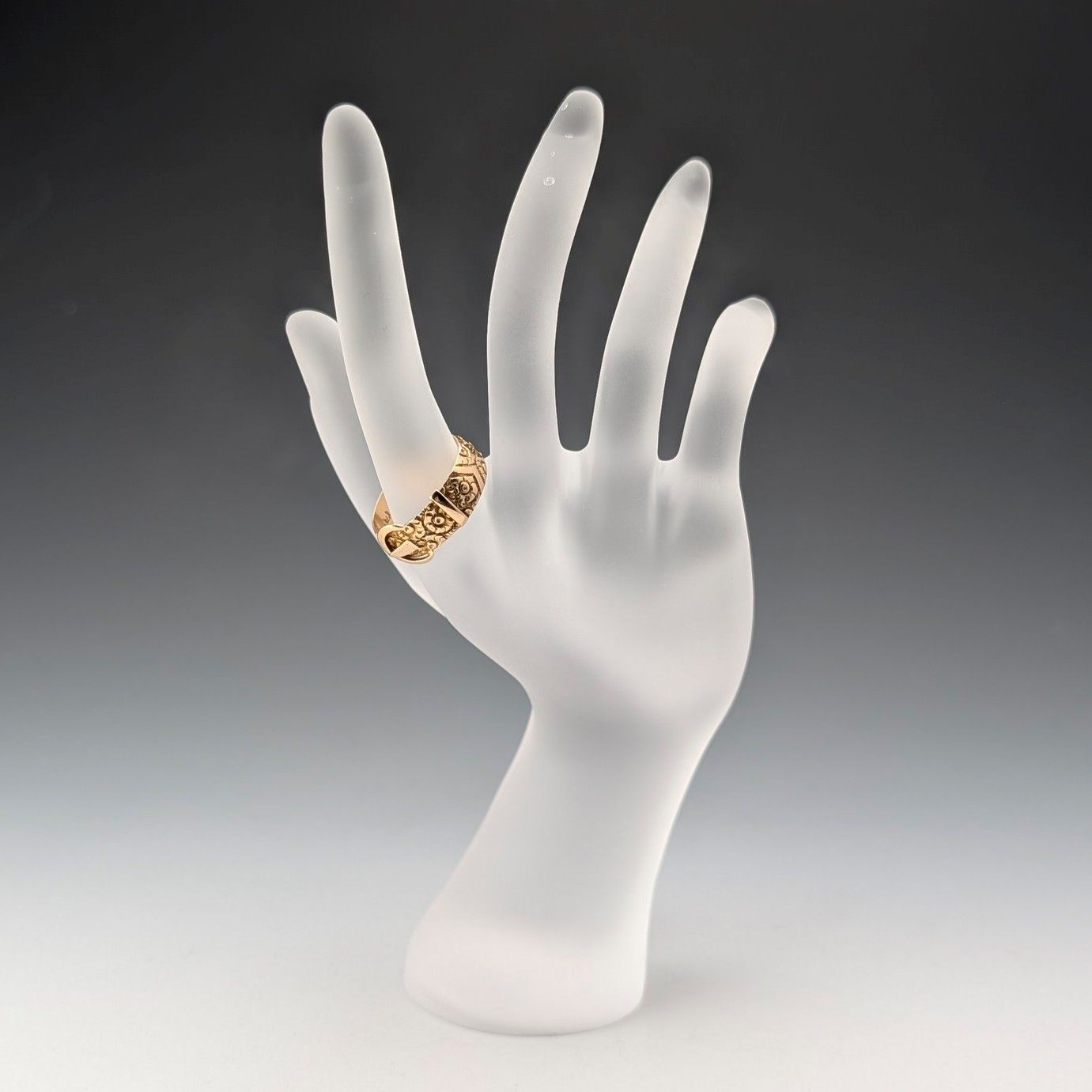 1890年 英国アンティーク K18ゴールド ベルトデザインリング 4.5g 20号  指輪