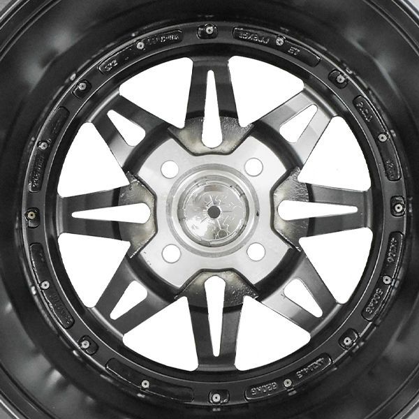 送料無料 ブラック ポリッシュリム 15×8J 195/50R15 PCD 100 4H 深リム