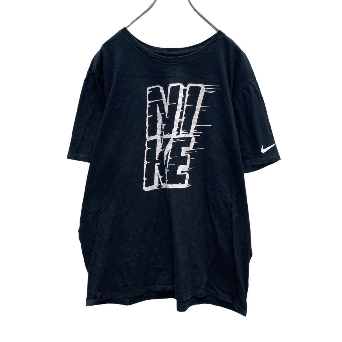 NIKE 半袖 プリント Tシャツ XL ブラック ホワイト ナイキ ロゴ 