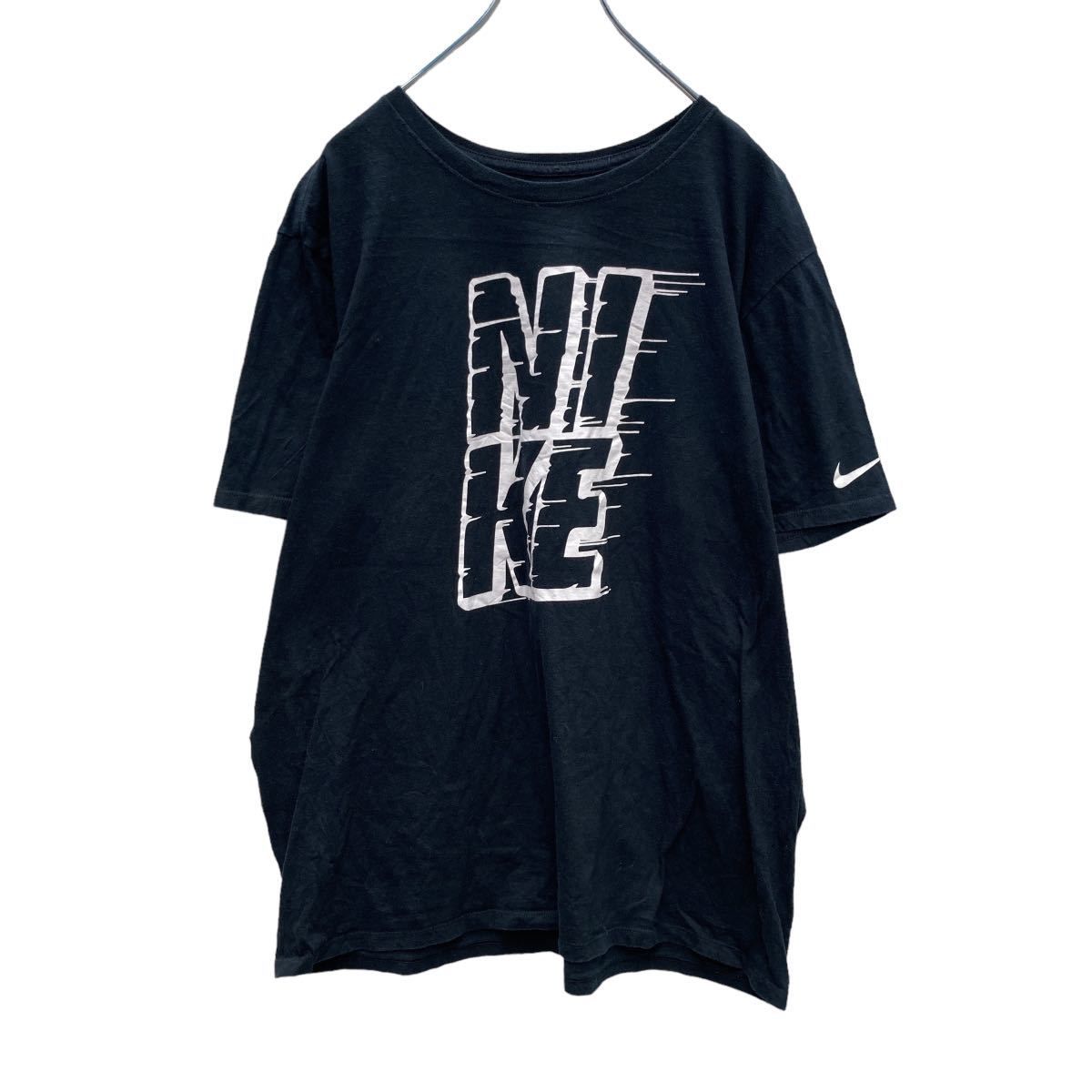 NIKE 半袖 プリント Tシャツ XL ブラック ホワイト ナイキ ロゴ