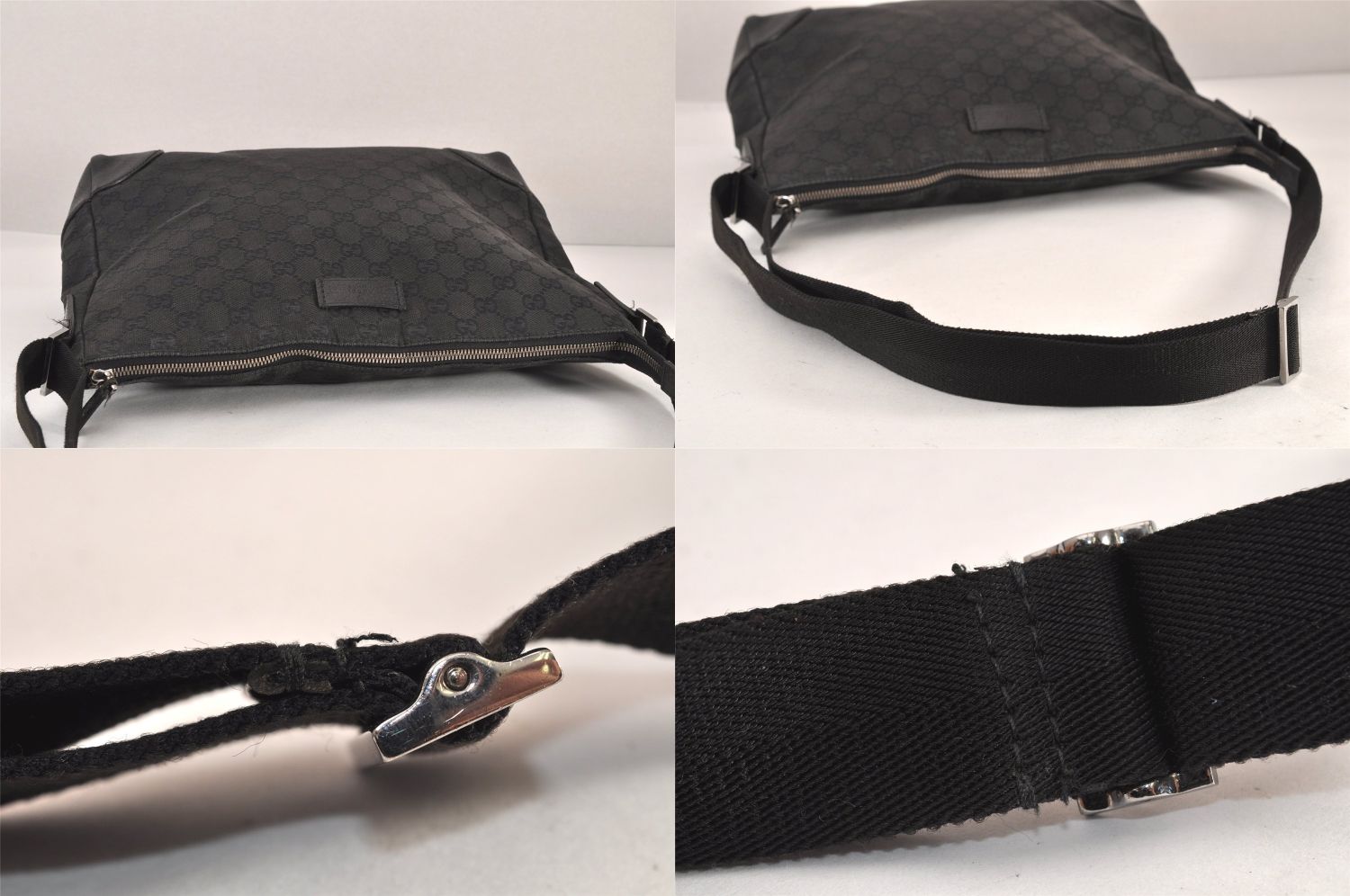 Gucci ブラックレザー ショルダーバッグ GUCCI ブラック レザー ショルダーバッグ