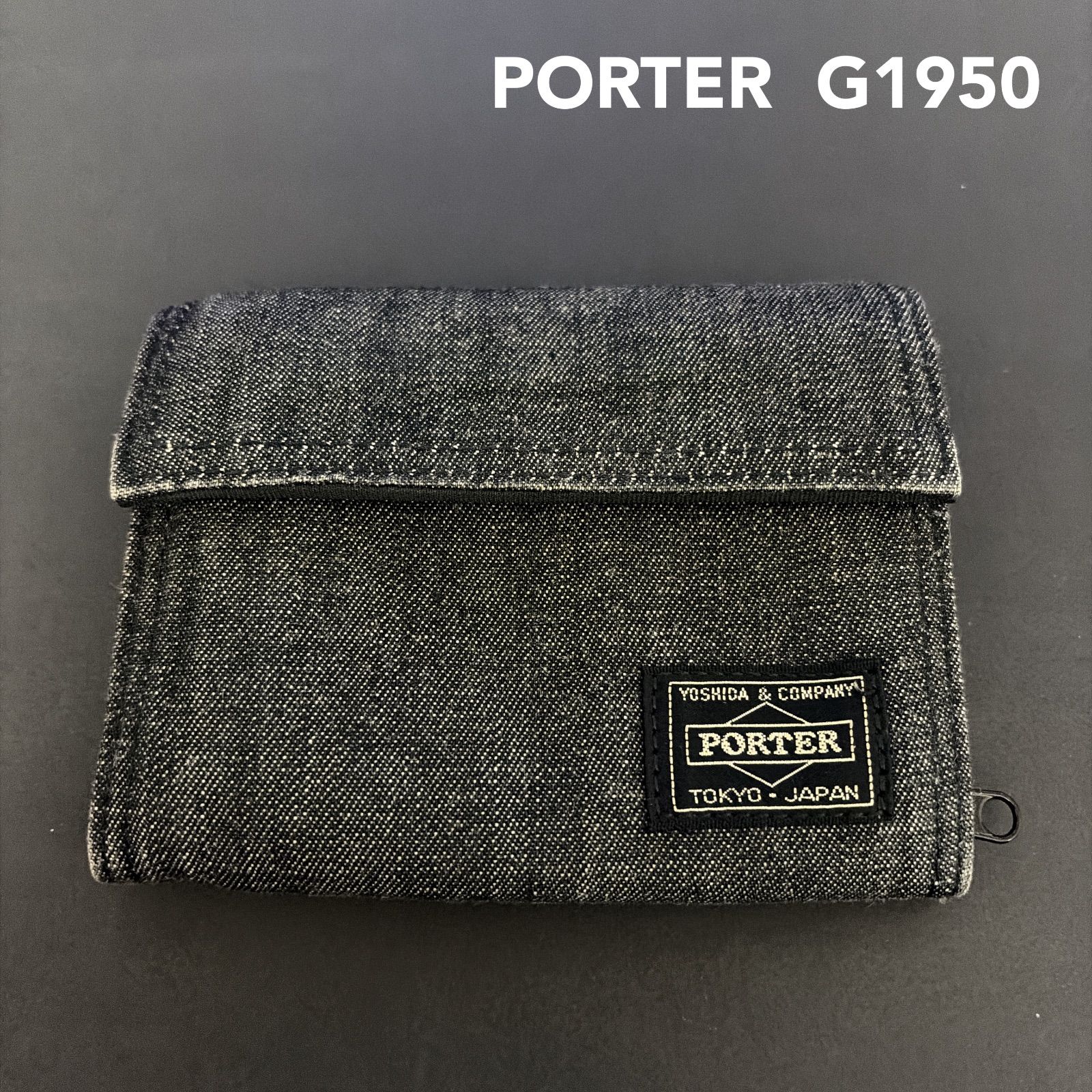 定番，人気セール PORTER×G1950（Gallery1950)  ポーター　三つ折り財布 　デニム地　デニムウォレット　吉田カバン 三つ折り財布