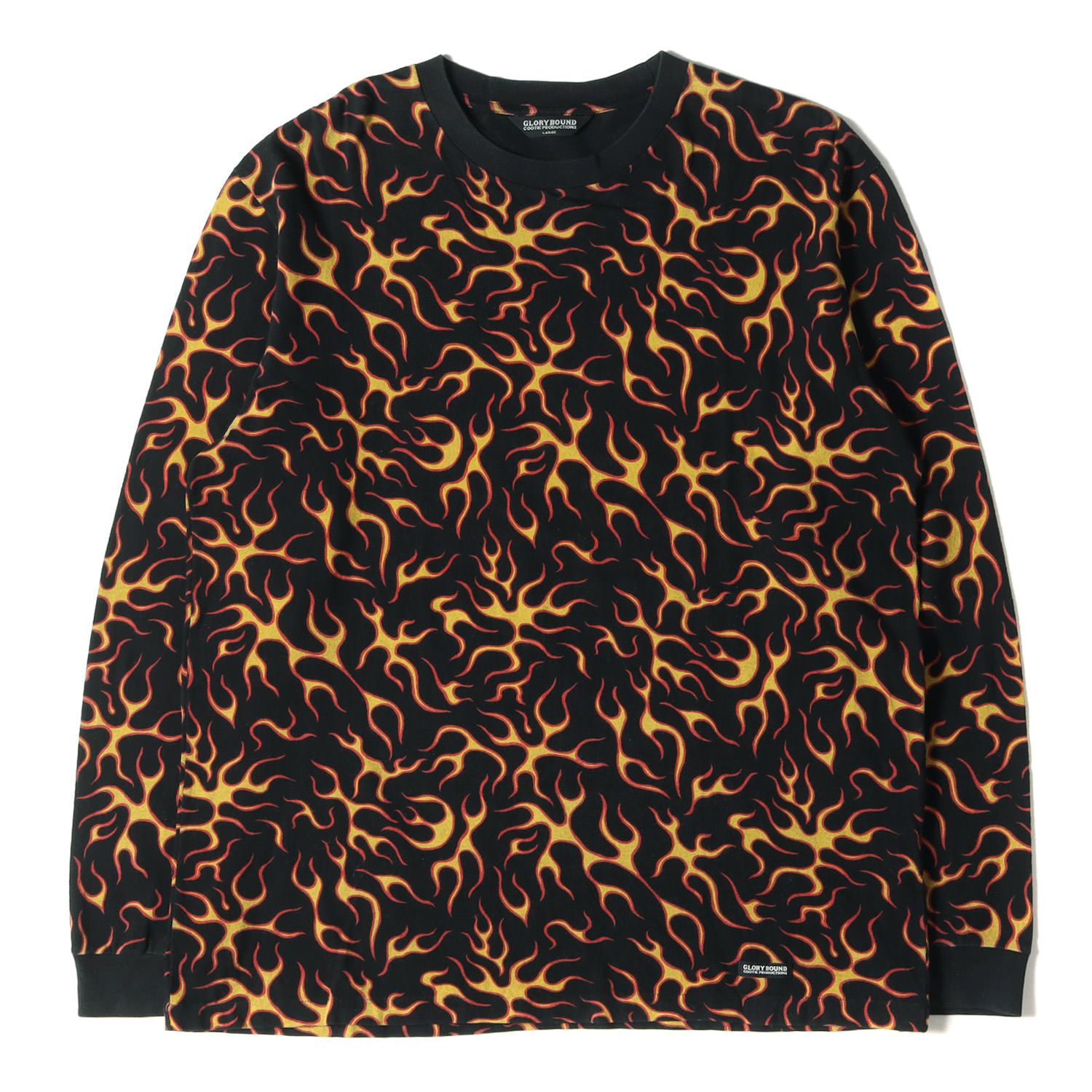COOTIE クーティー Tシャツ フレイム柄 ロングスリーブTシャツ Flames 