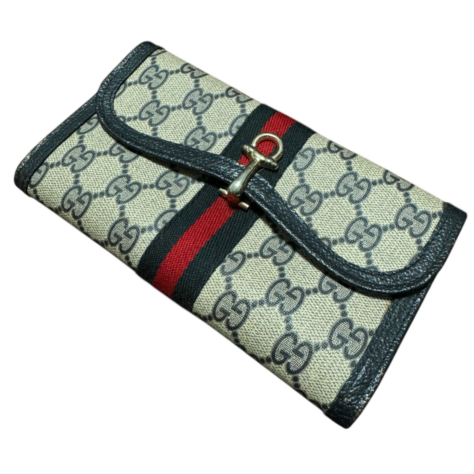 良品 4890 GUCCI グッチ オールド 三つ折り財布 シェリーライン 良品 4890 GUCCI グッチ オールド 三つ折り財布 シェリーライン