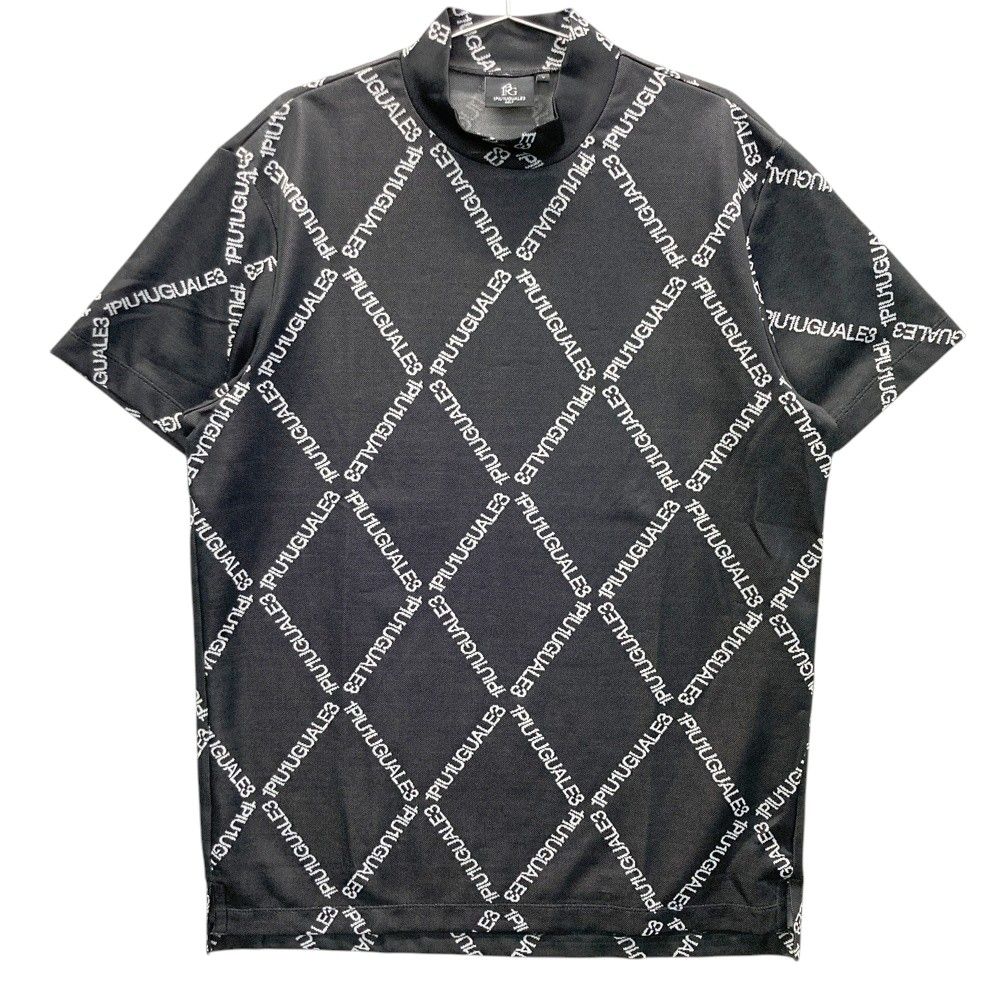 サイズ 5 1PIU1UGUALE3 GOLF ハイネック 半袖Tシャツ ロゴ 総柄 ブラック系 240101406234 ゴルフウェア メンズ ストスト