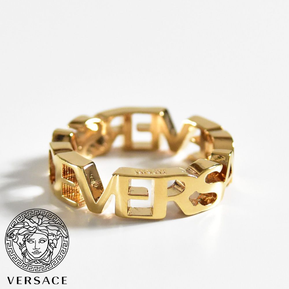 Versace ロゴリング ヴェルサーチ 指輪 ゴールド メンズ 1002575