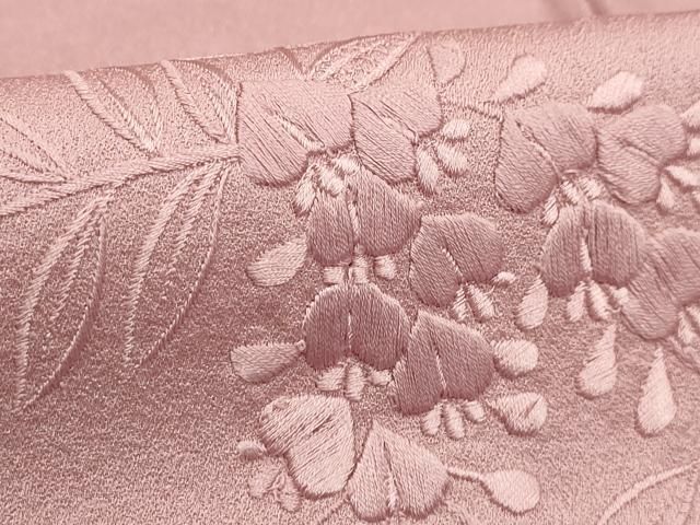 S*o様 訪問着　花柄刺繍 平和屋着物□訪問着 総刺繍 藤花房 鴇色 やまと誂製 正絹 逸品