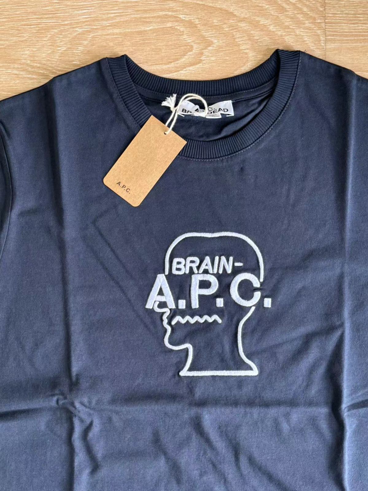 A.P.C. ✖ BRAIN DEAD Tシャツ アーペーセーコラボT シャツ半袖ダークネイビーＳサイズ
