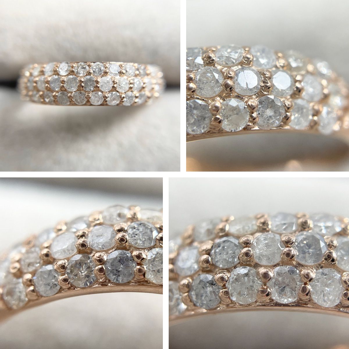 K18PG 天然ダイヤモンド 1.00ct パヴェリング - メルカリ