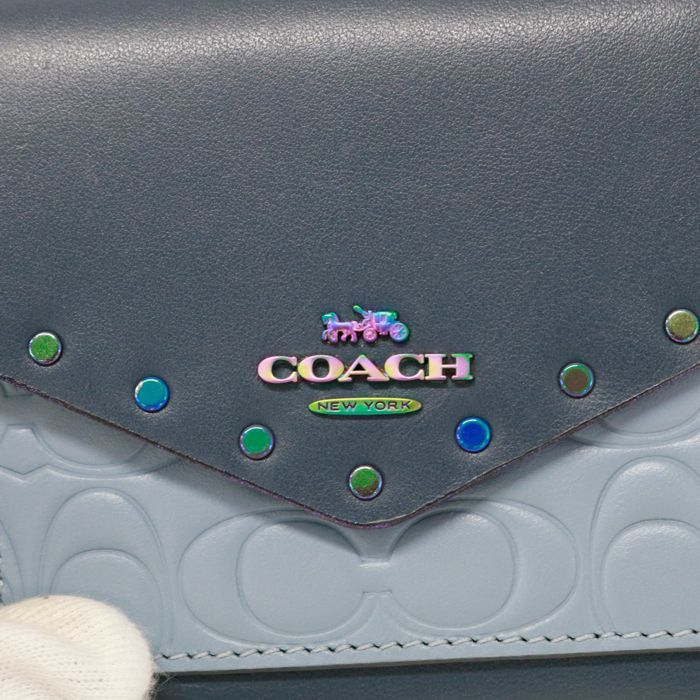 コーチ COACH 三つ折り財布 レザー シグネチャー / スタッズ 68180I