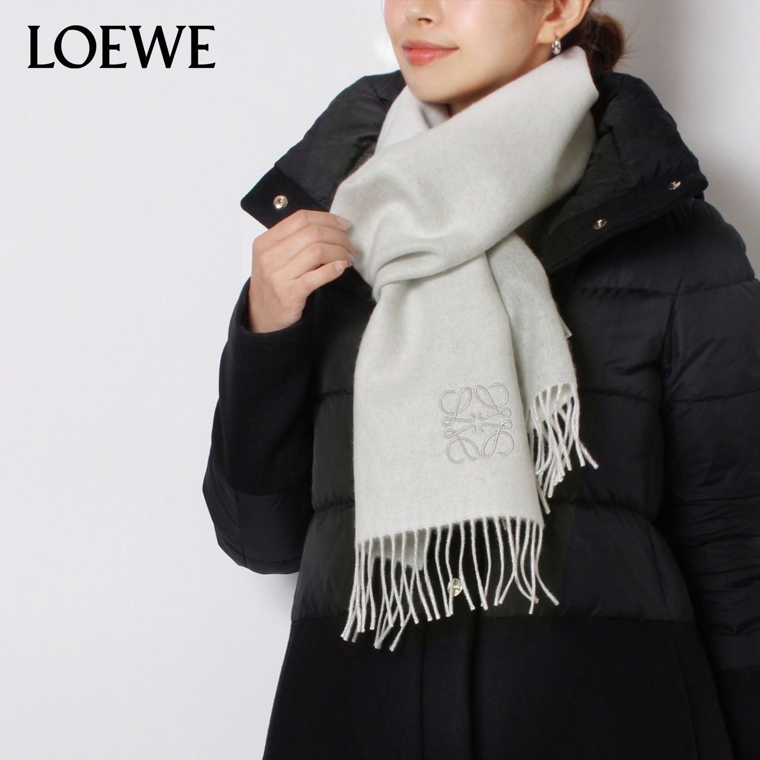 LOEWE バイカラースカーフ ウール\u0026カシミヤ リバーシブル ...