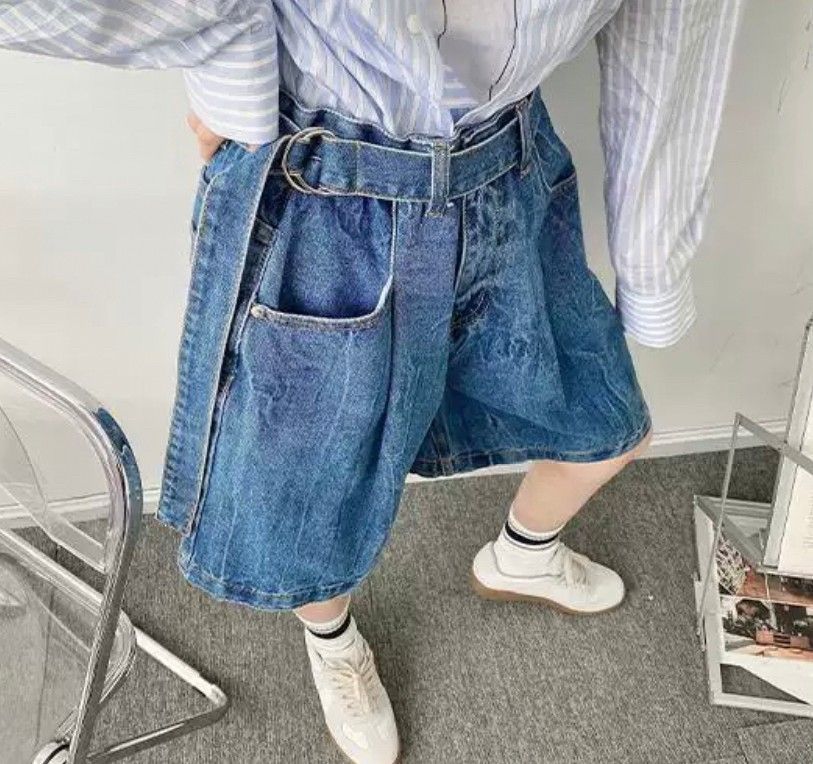 デニムハーフパンツ ワイドパンツ ショートパンツ 3050701 デニムハーフパンツ ショートパンツ ワイドパンツ 3050701【0