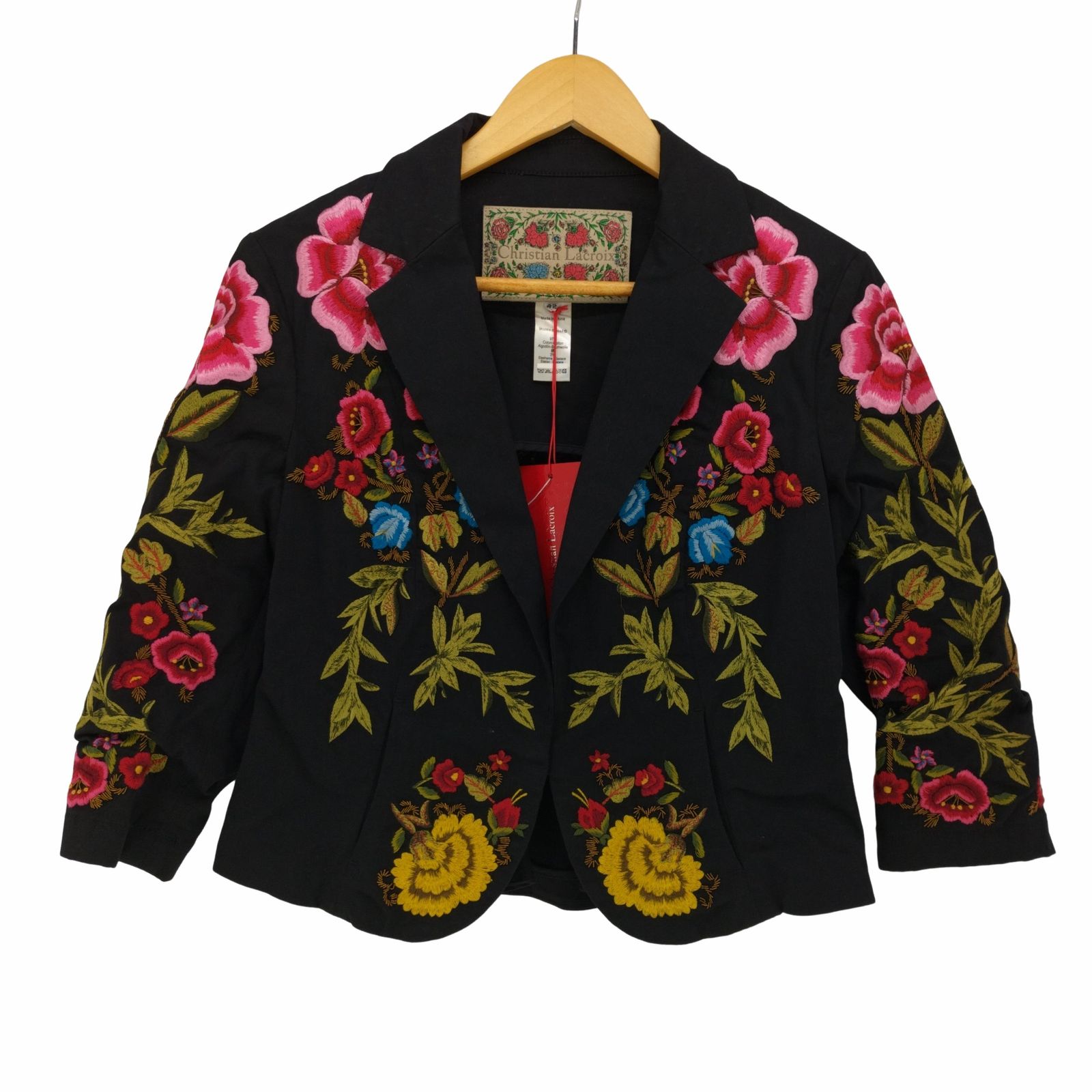 クリスチャンラクロワ Christian Lacroix 花刺繍テーラードジャケット 