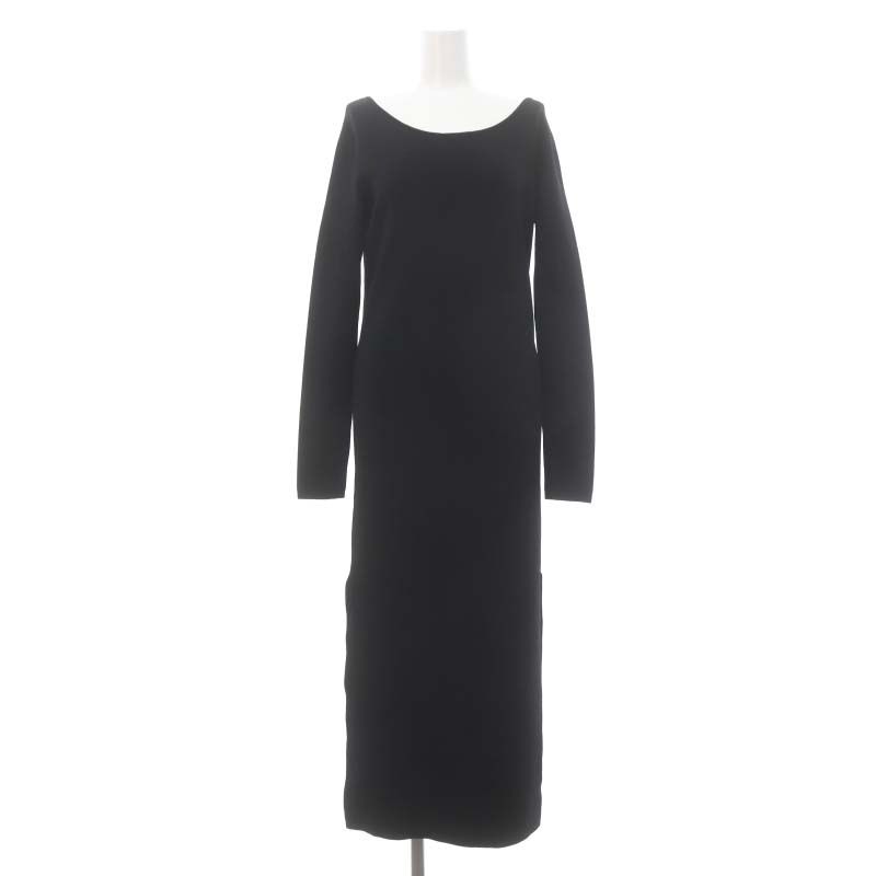 ラインヴァンド LEINWANDE Back Belted Knit Dress ニットドレス ワンピース バックベルト 長袖 ロング F 黒 ブラック  /HS □OS - メルカリ