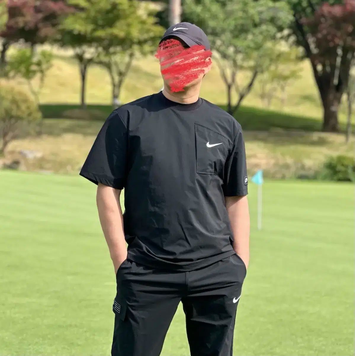 メンズゴルフウェア ウーブン ラウンドネック トレーニングセット