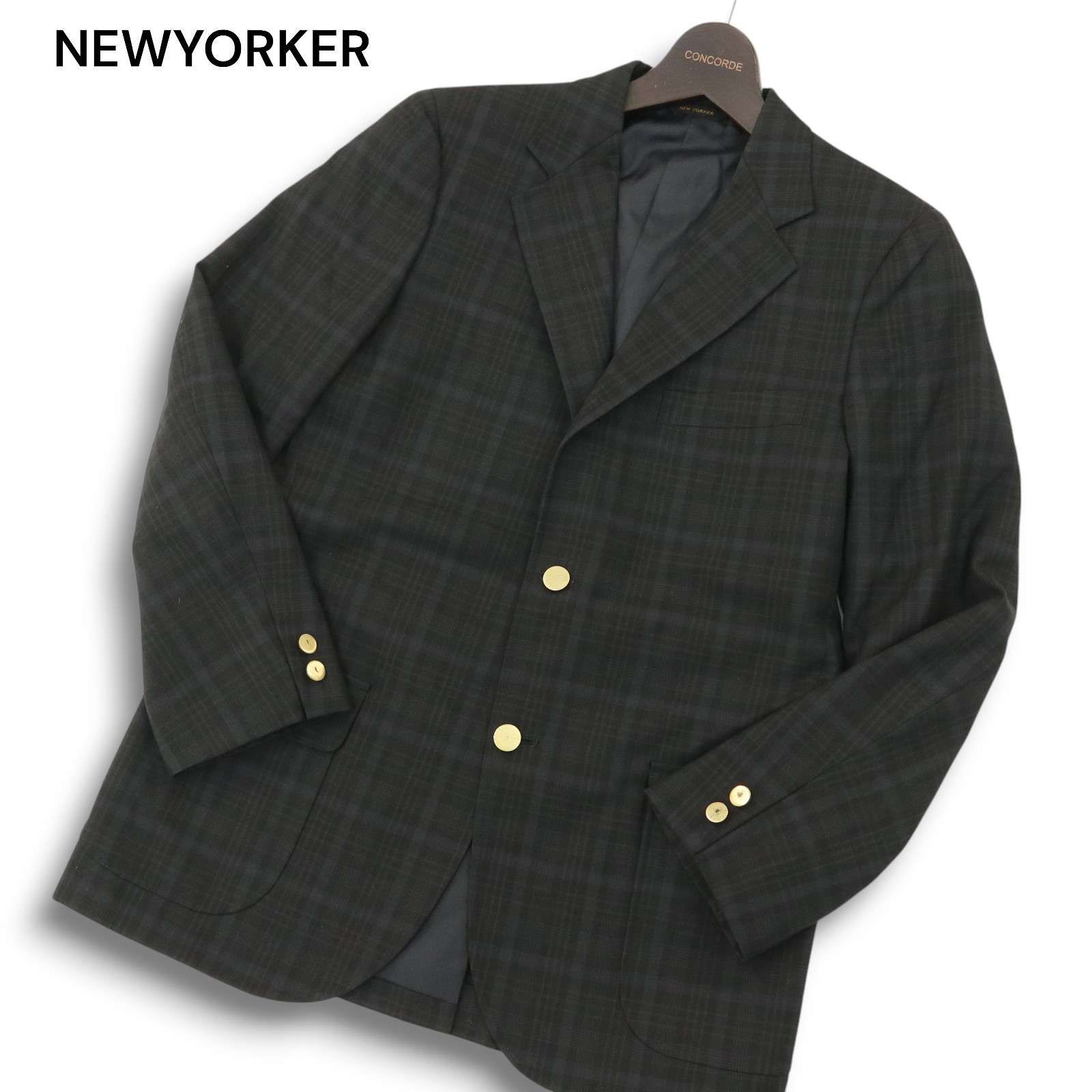 Traditional NEWYORKER ニューヨーカー 通年 金ボタン☆ チェック 