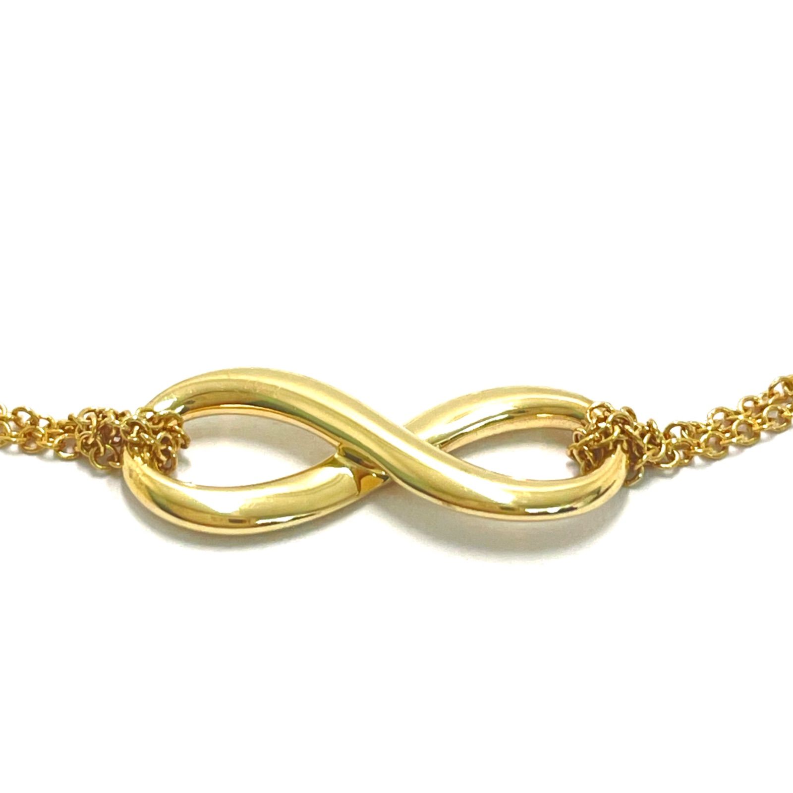 TIFFANY-Co. ティファニー インフィニティ ブレスレット 750YG ダブルチェーン