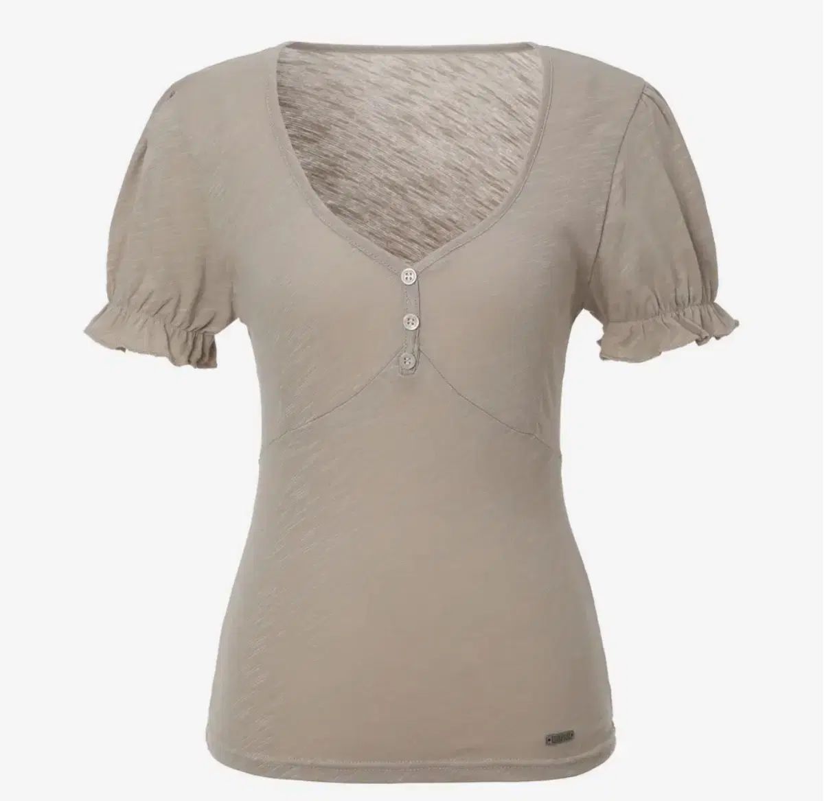 韓国人気 パフスリーブ ロゴT[KHAKIPOINT] PUFF SLUB T-SHIRT KHAKIPOINT Puff Slub T ー shirt ( beige ) - メルカリ