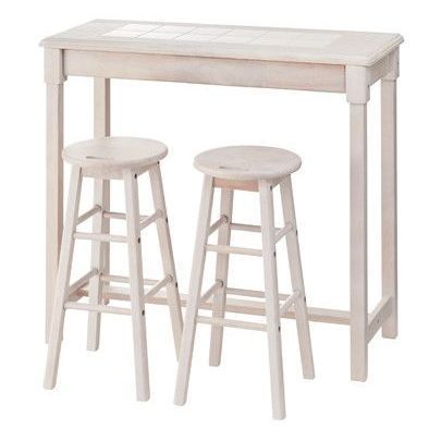 カウンターテーブル 幅95cm &スツール 2脚 セット タイル天板 PCデスク ワークデスク リモートワーク テレワーク