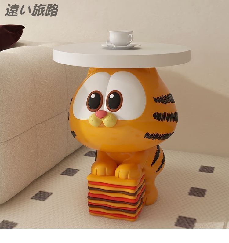 新品未使用ガーフィールド オレンジの猫 サイドテーブル ナイトテーブル ローテーブル 机 インテリア 家具 超可愛い
