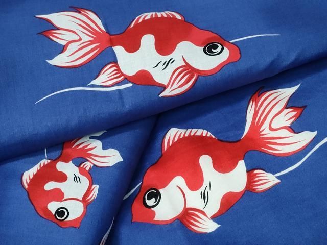 平和屋着物∴夏物 浴衣 金魚 綿 CAAW1173ng