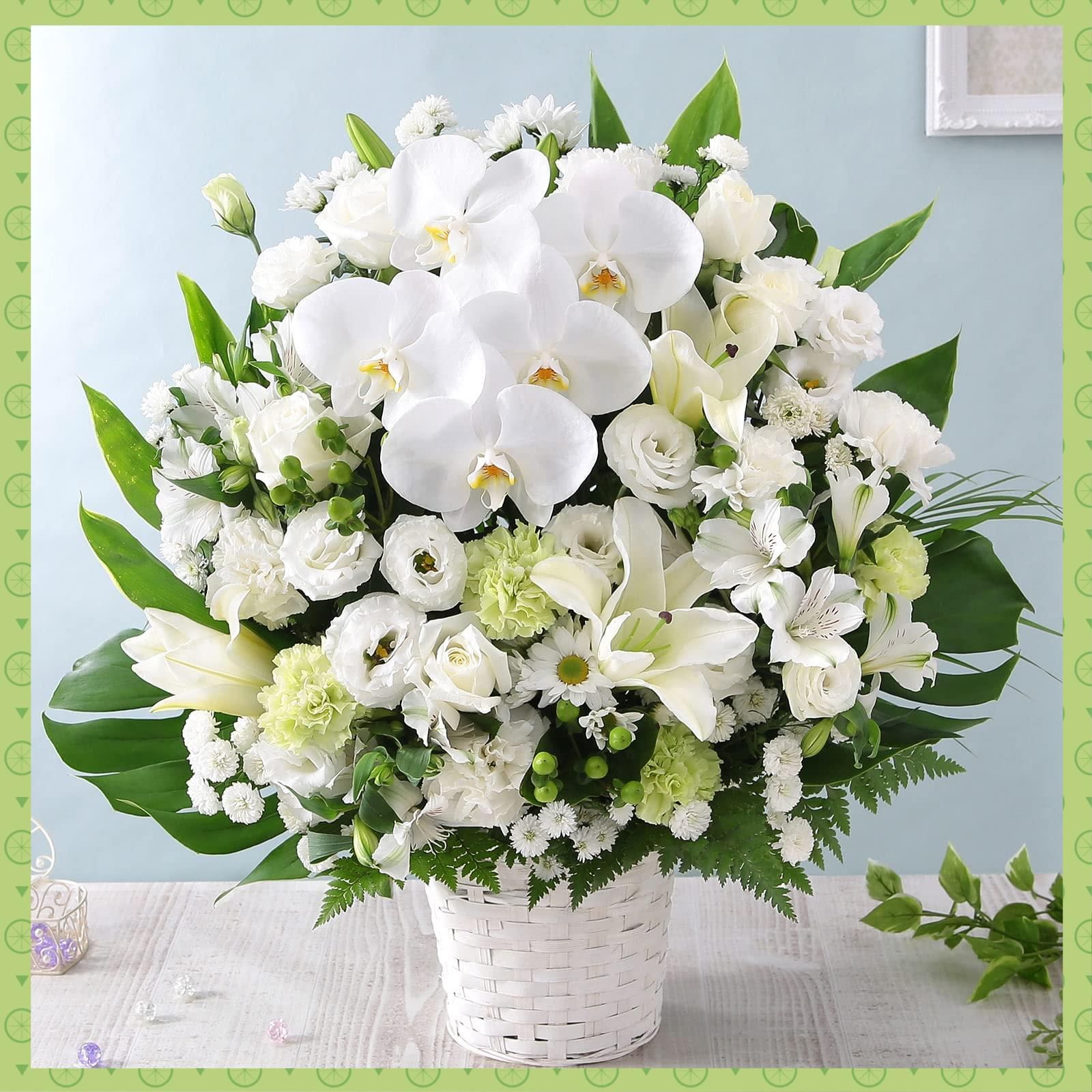 仏花 お供え花 初盆 造花 百合 カトレア アレンジ 仏花 お供え花 初盆