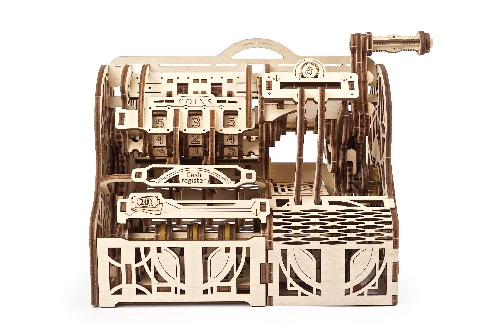 在庫セール Ugears キャッシュレジスター 70136 木製パズル 貯金箱 接着剤工具不要 立体パズル 組立説明図付