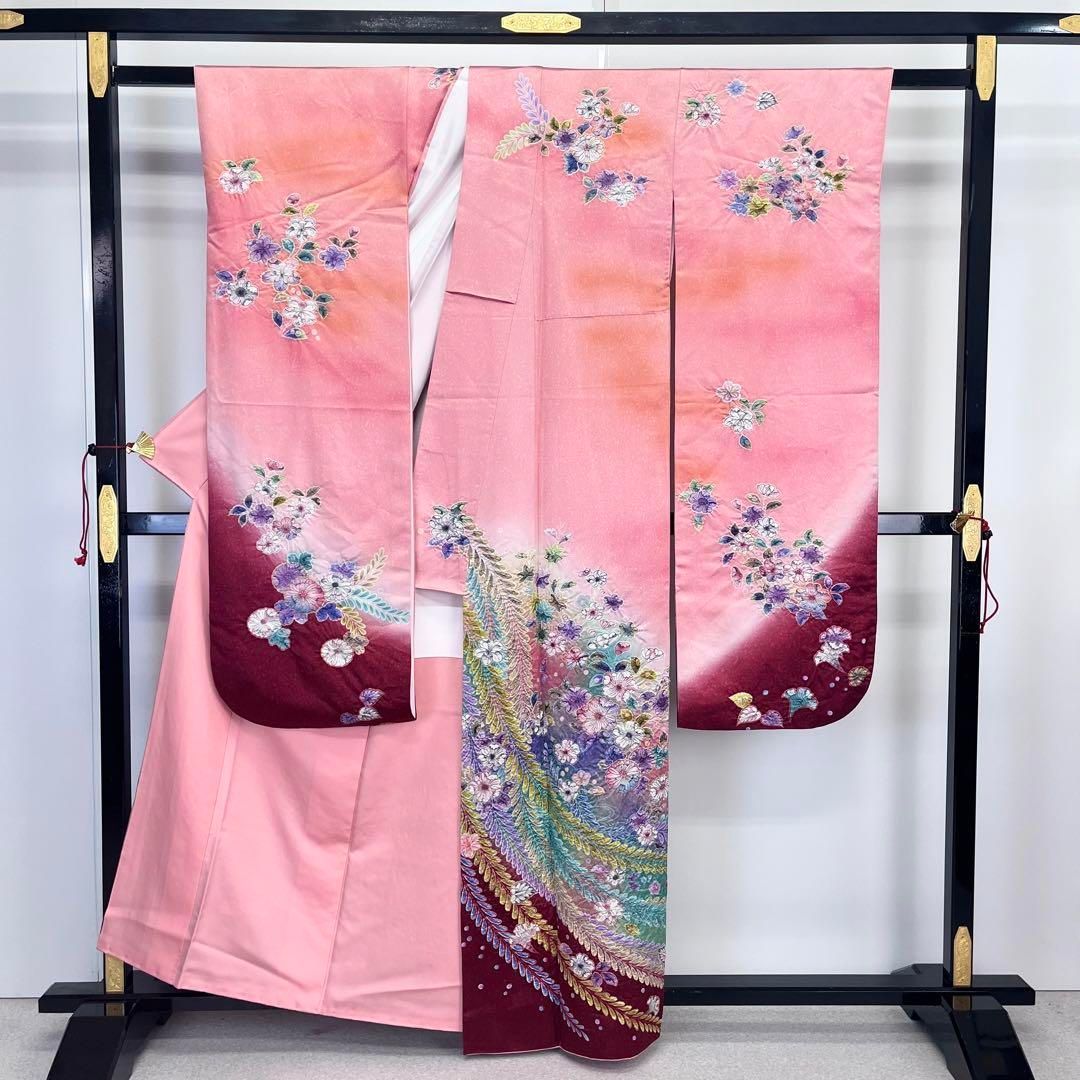 RE ARRIVAL/再入荷 美しい辻が花絞り 振袖 暈し K-3952｜振袖 桃紅色 着物・浴衣